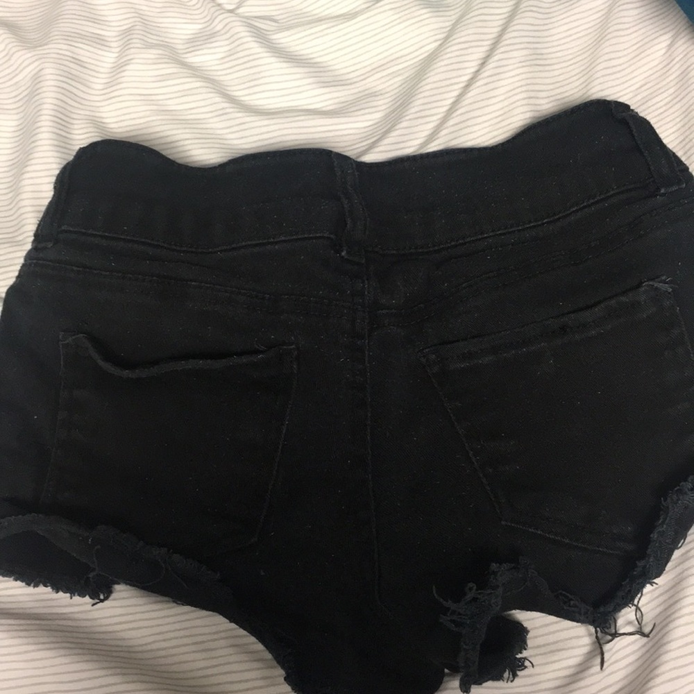 women’s black mid- high waist shorts